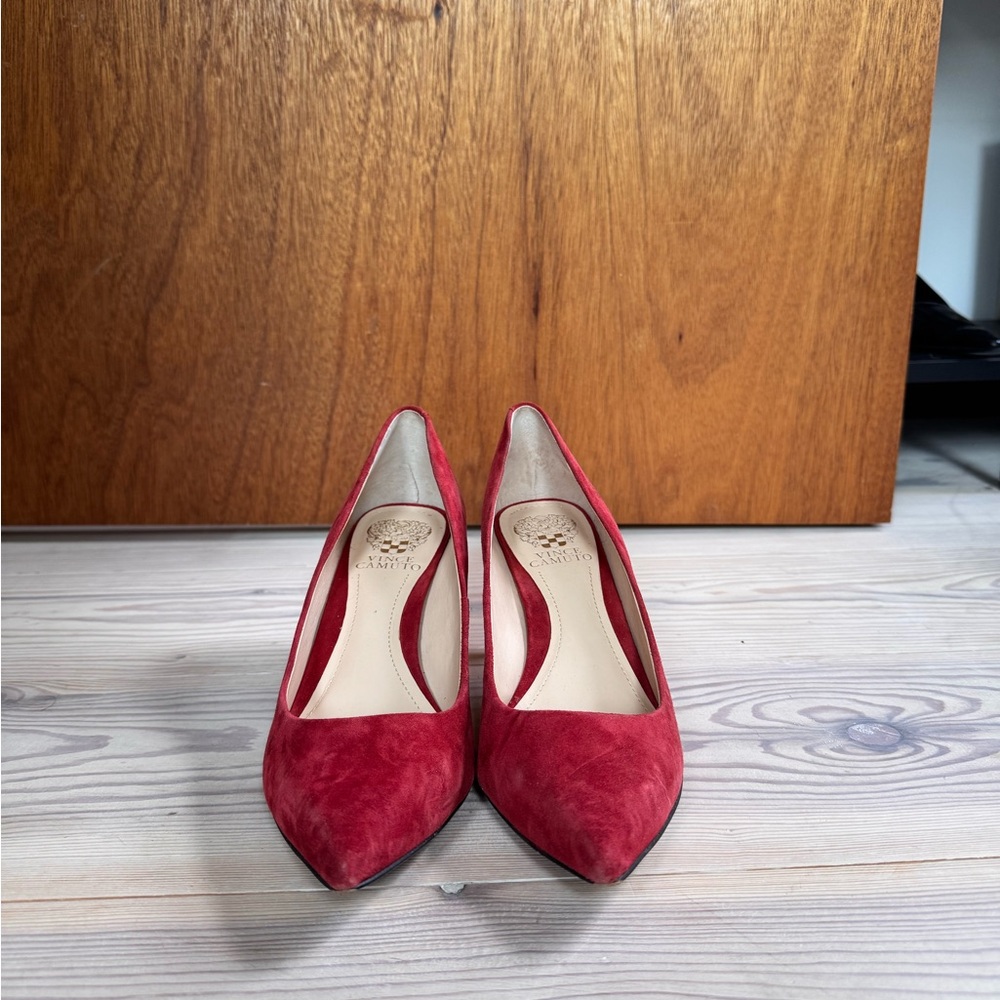 Vince Camuto Red Suede Heels